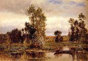 Charles-Francois Daubigny Boat on a Pond Germany oil painting reproduction